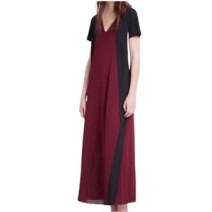 Zara Color Block Burgundy & Black Maxi
Dress(Size Small)